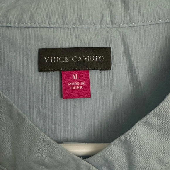 Women’s Off the shoulder button down blue blouse size XL Vance Camino #1434 - Picture 4 of 6